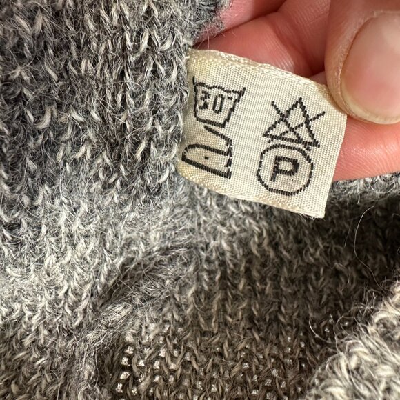 Vintage Pierre Cardin 100% Alpaca Wool Sweater Black Grey Made In Peru Men Sz L - Picture 12 of 13